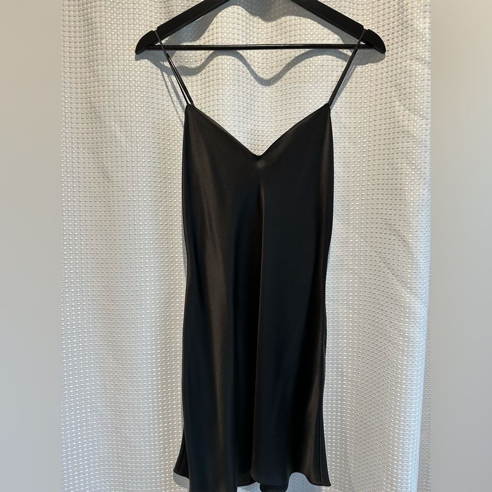 DANNIJO Black Slip Mini Dress Spaghetti Straps